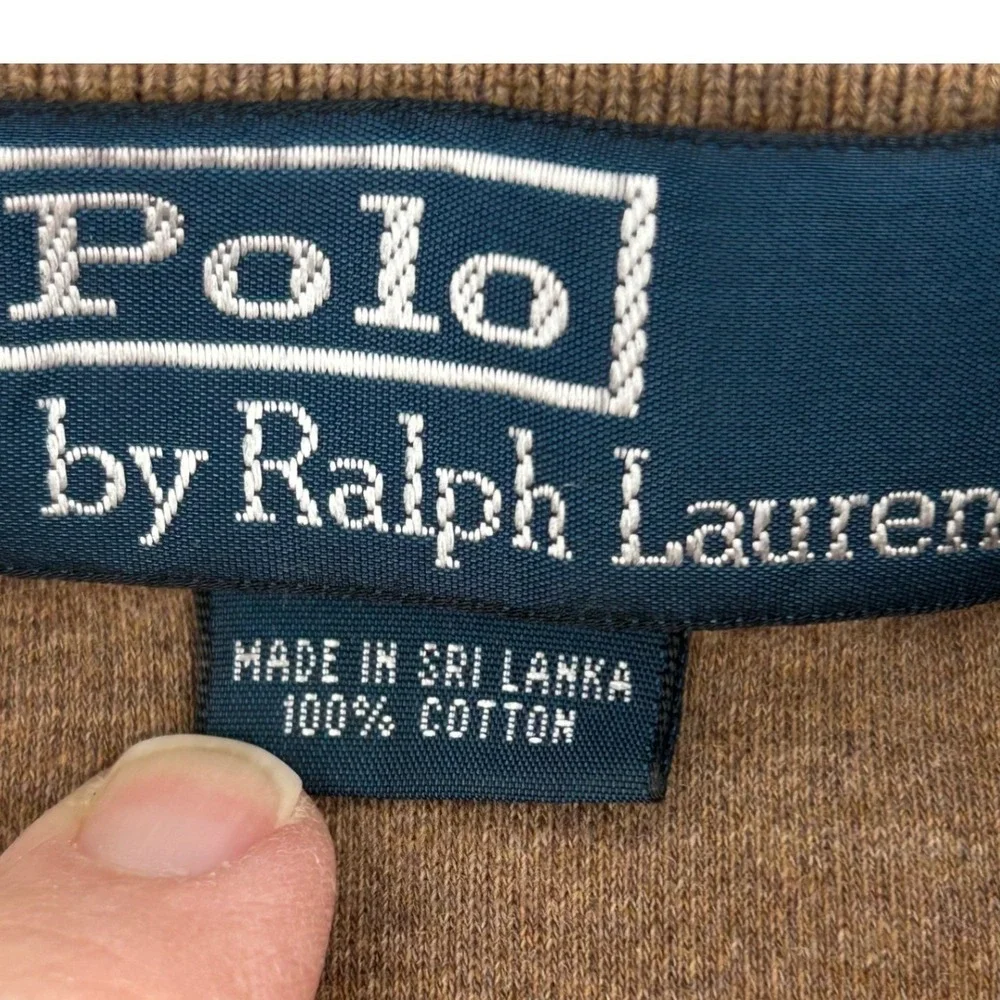Polo Ralph Lauren Long Sleeve‎ Polo Mens XL Brown Cotton Pique Classic Old Money